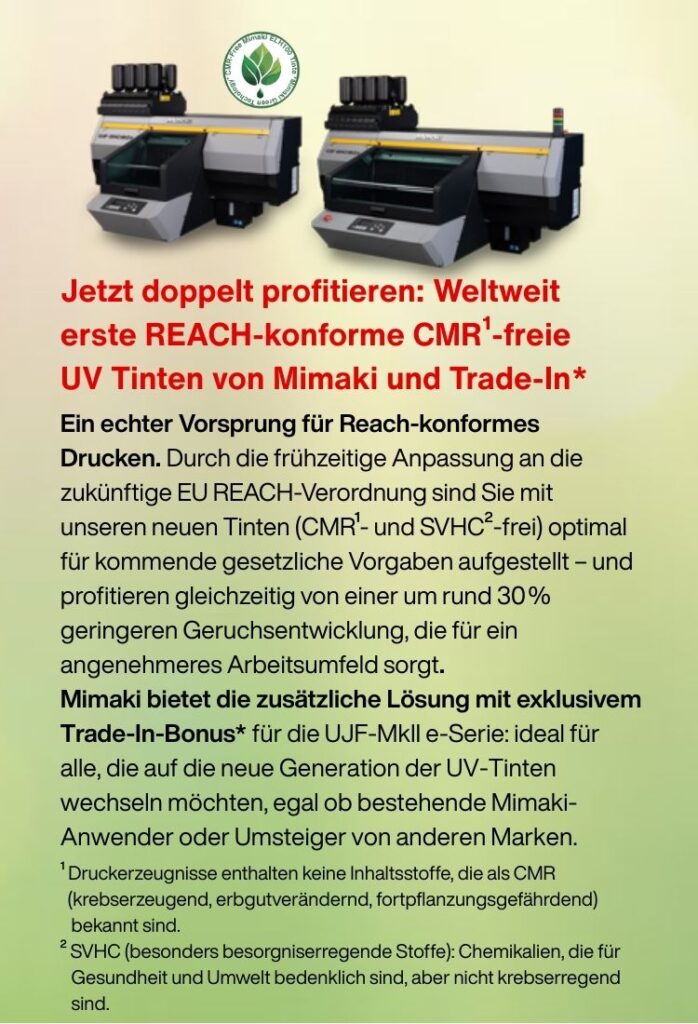 CRM freie UV Tinte von Mimaki