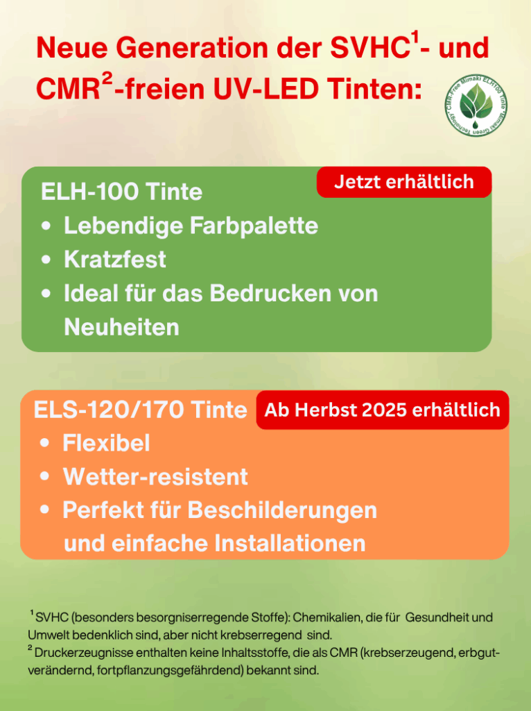 ELH und ELS Tinte von Mimaki, CRM frei