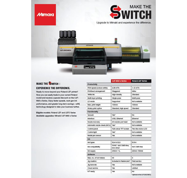 UJFMkII e Series - Make the Switch flyer - Open Files (Illustrator, PSD, PDF files)