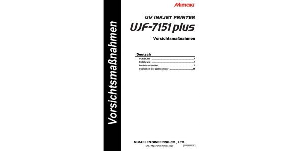 UJF-7151 plus Sicherheitsmaßnahmen / Safety Precautions