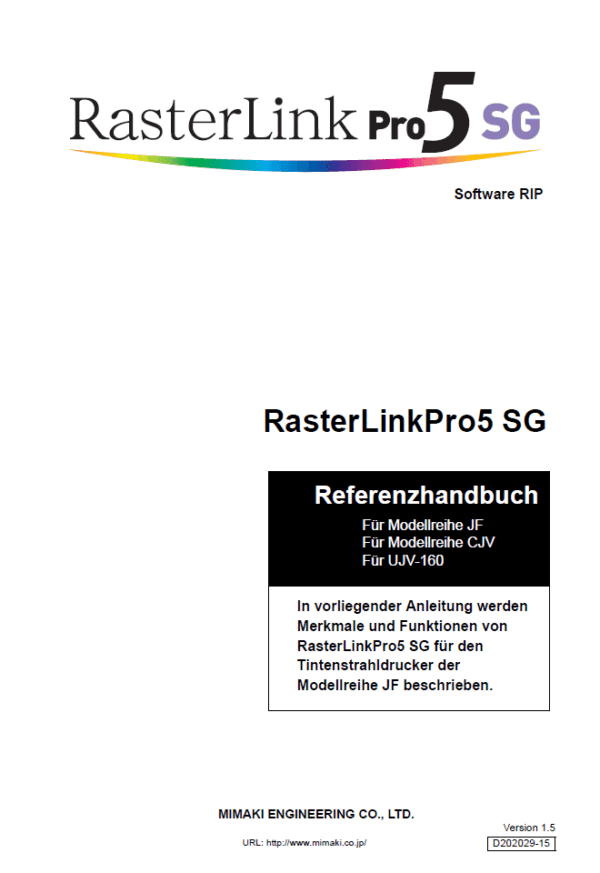 RasterLink Pro 5 SG Handbuch